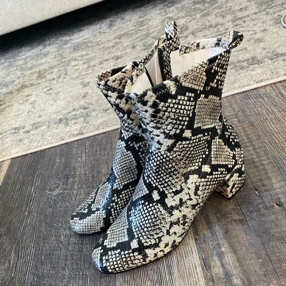 snake print booties